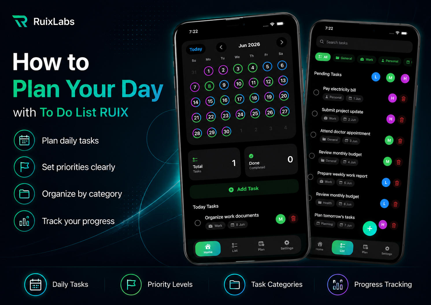 How to plan your day with To Do List RUIX daily task planner app